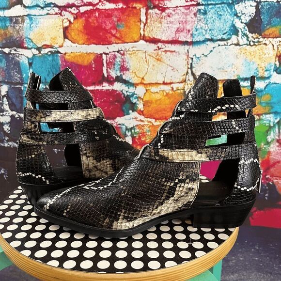 Allsaints Boots Womens 6.5 Snakeskin Darcy Pointed Toe Bootie EUR 37 - Picture 6 of 6